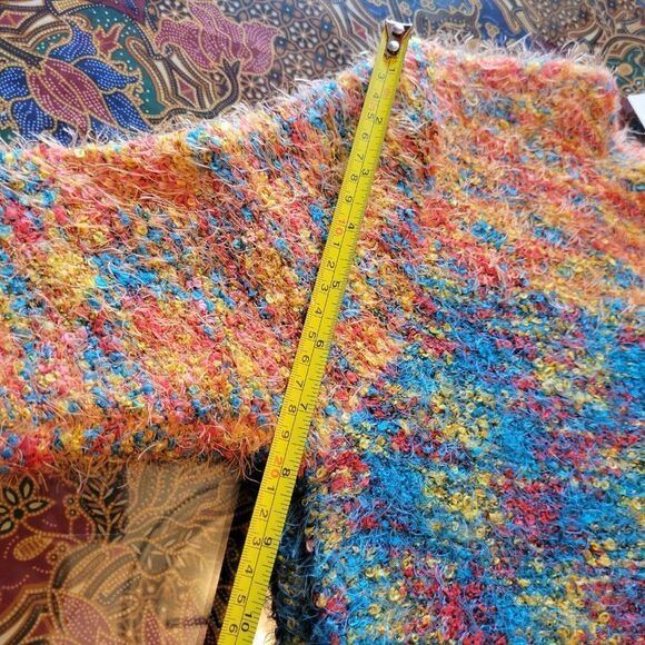 𝅺MULTICOLOR Cotton  Soft Lightweight Sweater Cardigan Jacket Coat- Size S - Picture 8 of 9